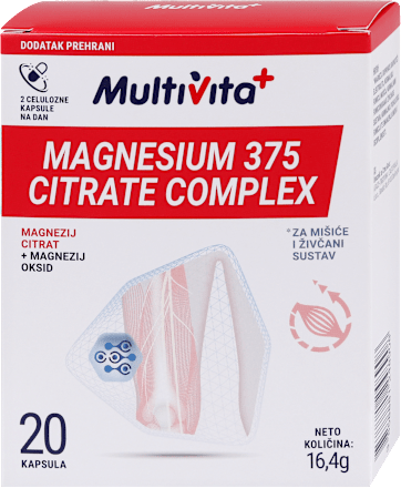 Magnezij 375 citrat kompleks 20 kapsula Multivita