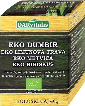 Eko čaj - đumbir, limunova trava, metvica, hibiskus DARvitalis