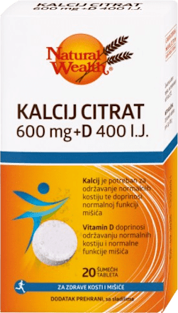 Kalcij Citrat + D, šumeće tablete Natural Wealth