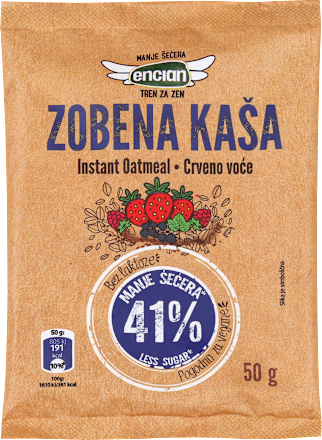 Zobena kaša s crvenim voćem encian