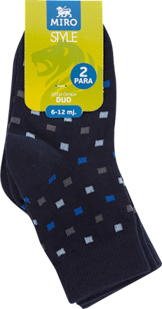Style Duo dječja čarapa, veličina 1, 6 – 12 mj., 2 para MIRO