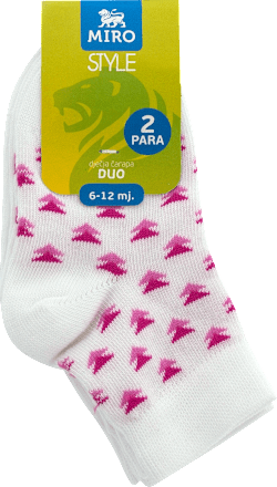 Style Dup dječja čarapa, veličina 1, 6 – 12 mj., 2 para  MIRO
