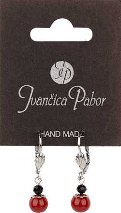Naušnice – viseće, crvena perla Ivančica Pahor