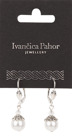 Naušnice – srebrne, biser Ivančica Pahor