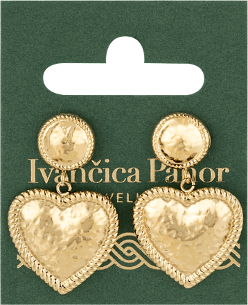 Naušnice od nehrđajućeg čelika – zlatne, srce Ivančica Pahor