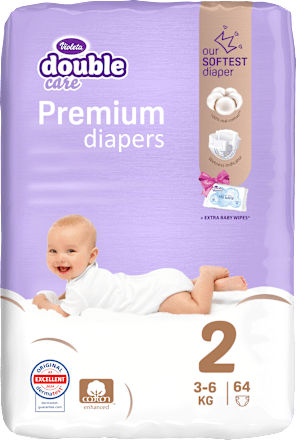 double care Cotton Premium pelene za bebe vel. 2 (3 - 6 kg) Violeta