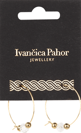 Naušnice – ring, zlatne s kristalom Ivančica Pahor
