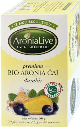 BIO Aronia čaj s đumbirom, 20 vrećica AroniaLive