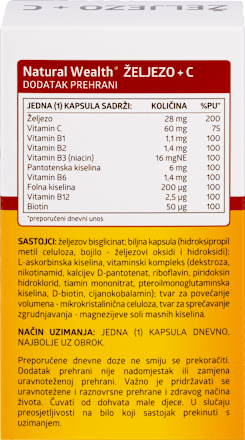 Željezo + C kapsule Natural Wealth