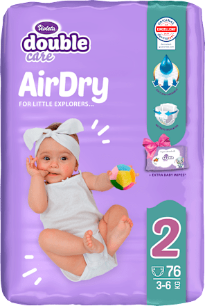 double care AirDry pelene, velična 2 (3-6 kg) Violeta