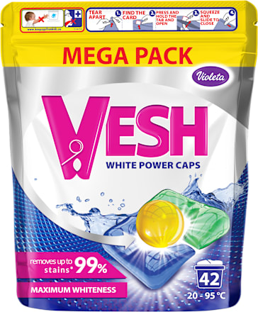 Kapsule za pranje belega perila VESH White Power Violeta