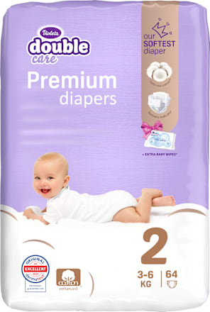 double care Cotton Premium pelene za bebe vel. 2 (3 - 6 kg) Violeta