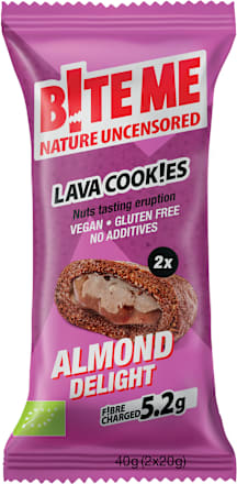 Bio lava piškoti, polnjeni s kremastim mandljevim nadevom Bite Me