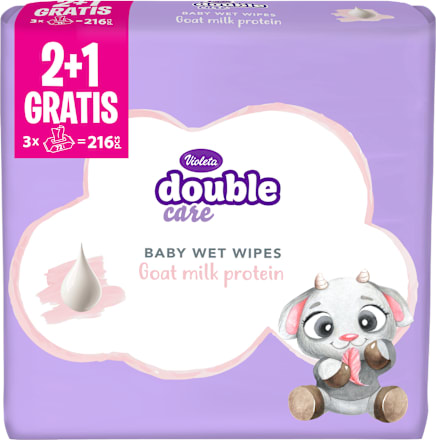 double care vlažne maramice – kozje mlijeko, 3x72 Violeta
