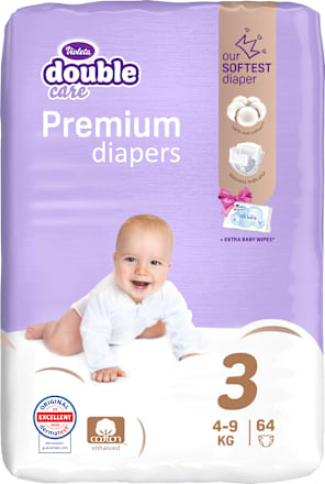 double care Cotton Premium pelene za bebe vel. 3 (4 - 9 kg) Violeta