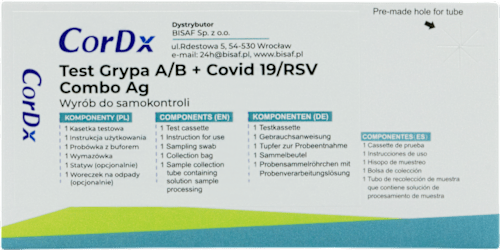 Test na grypę A/B RSV/COVID Combo 4w1 CorDx