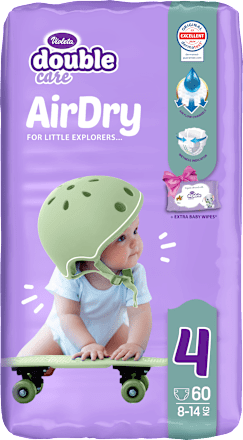 double care AirDry pelene 4 maxi (8 – 14 kg) + vlažne maramice 40 kom. Violeta