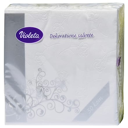 Dekorativne salvete - bijela boja Violeta