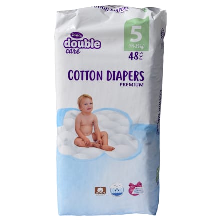 double care Cotton Premium pelene za bebe vel. 5 (11 - 18 kg) Violeta