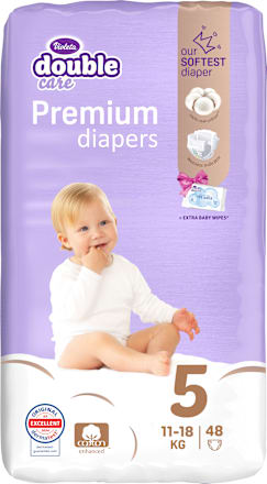 double care Cotton Premium pelene za bebe vel. 5 (11 - 18 kg) Violeta