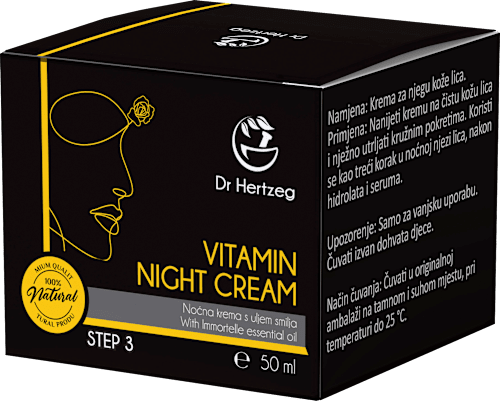Noćna krema za lice s uljem smilja Vitamin Dr Hertzeg