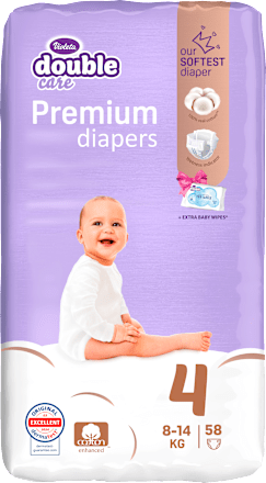 double care Premium pelene veličina 4 ( 8 - 14kg) Violeta