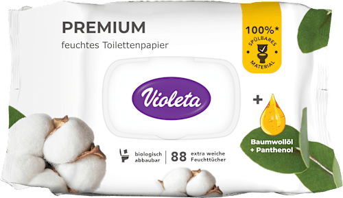 Premium vlažni toalet papir Cotton Violeta