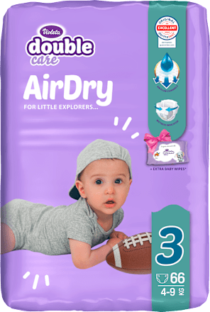 double care AirDry pelene, veličina 3 (4-9 kg) Violeta