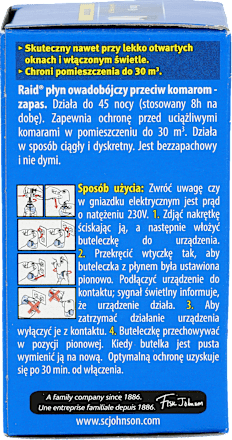 Zapas - płyn do urządzenia elektrycznego 45 nocy Raid