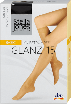 BASIC dokolenice crna boja GLANZ 15 DEN, 1 par Stella Jones