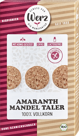 Kekse Bio 4-Korn-Amaranth-Mandel-Taler Glutenfrei Werz