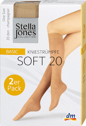 Soft Basic Kniestrümpfe champagner 20 DEN One Size (1 Paar) Stella Jones