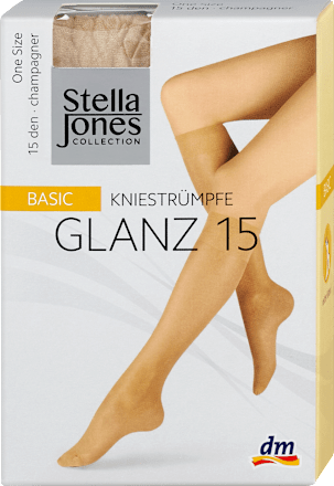Glanz Basic Kniestrümpfe One Size Champagner 15 DEN (1 Paar) Stella Jones