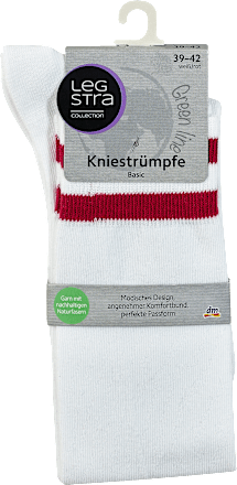 Șosete pana la genunchi alb cu roșu mărimea 39-42 Legstra