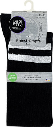 Șosete pana la genunchi negru cu alb mărimea 35-38 Legstra