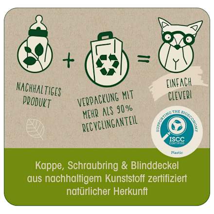 Babyflasche aus Glas cherry green, beige, von Geburt an, 240 ml Nip
