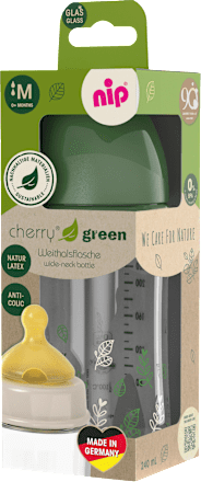 Babyflasche aus Glas cherry green, grün, von Geburt an, 240ml Nip