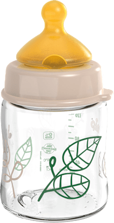 Babyflasche aus Glas cherry green, beige, von Geburt an, 120ml Nip