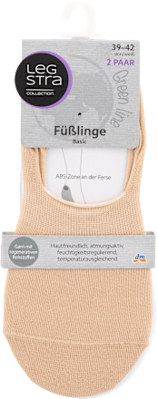 Füßlinge Basic weiß und beige, Gr. 39 - 42, (2 Paar) Legstra