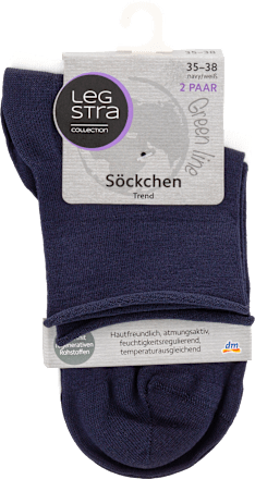 Söckchen Trend in navy und weiß, Gr. 35 - 38 (2 Paar) Legstra