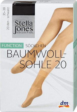 Baumwollsohle Function Söckchen schwarz 20 DEN Gr. 35-38 (1 Paar) Stella Jones