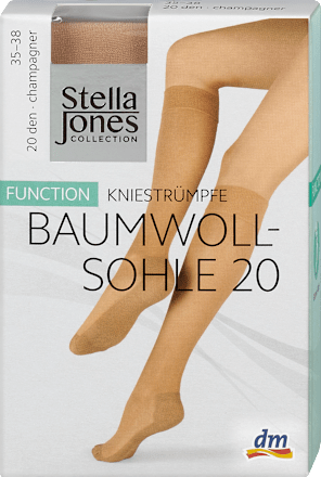 Dokolenke z bombažnim podplatom 20 DEN, 35-38, champagner Stella Jones