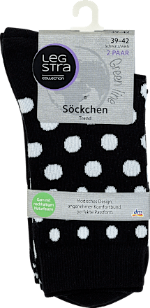 Söckchen Trend schwarz/weiß, Gr. 39-42 (2 Paar) Legstra
