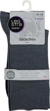 Söckchen Basic asphalt, Gr. 35-38 (2 Paar) Legstra
