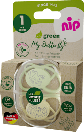 Schnuller green My Butterfly Silikon, grün, Gr. 1, 0 - 6 Monate Nip