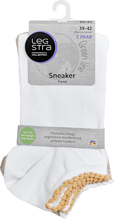 Sneaker Basic Socken Trend weiß und beige, Gr. 39-42 Legstra