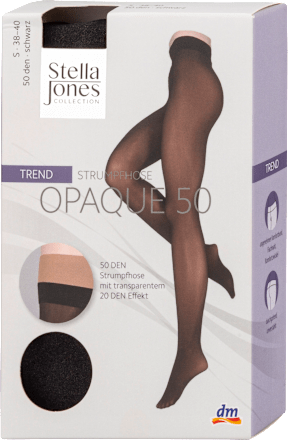 Trend štrample Opaque, 50 DEN, veličina S/M 38 – 40 – Crna Stella Jones