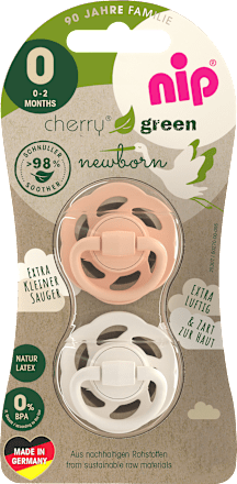 Schnuller Cherry Green Latex, orange/braun, 0-2 Monate Nip