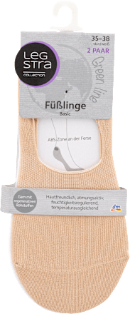 Füßlinge Basic weiß und beige, Gr. 35-38, (2 Paar) Legstra