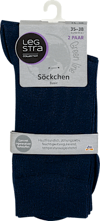 Söckchen Basic dunkelblau, Gr. 35-38 (2 Paar) Legstra